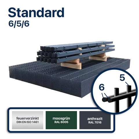 Komplettzaunpaket "STANDARD" 6/5/6