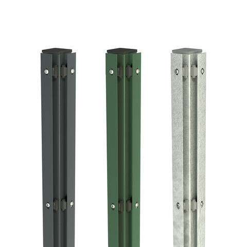 Eck-Pfosten Multi mit Abdeckleiste 40 x 4mm und schwarzer Kunststoffkappe