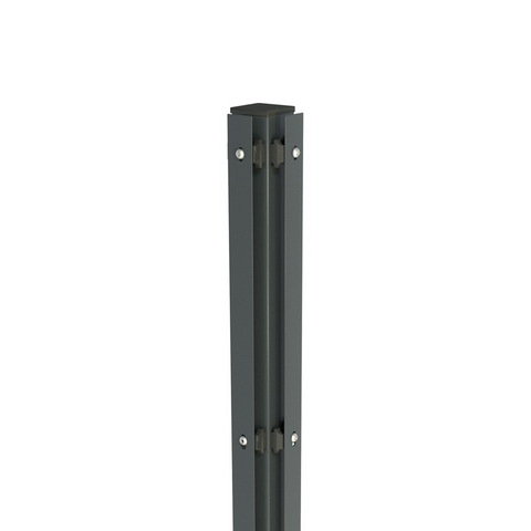 Eck-Pfosten Multi mit Abdeckleiste 40 x 4mm und schwarzer Kunststoffkappe